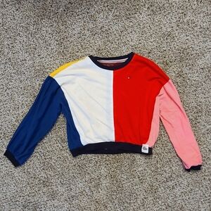 Tommy Hilfiger Colorblock Long Sleeve Top Cropped